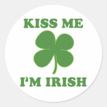 Kiss me i'm Irish Round Stickers