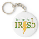 Kiss Me Irish Lightning Bolt Keychain