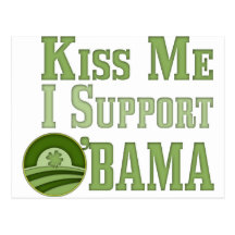 Kiss Me Irish Obama Post Card