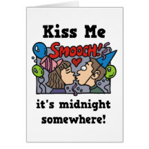 Kiss me it's midnight greeting cards