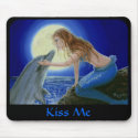 Kiss Me Mermaid & Dolphin Fantasy mousepad