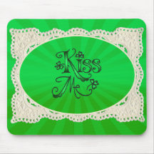 KISS ME with LACE by SHARON SHARPE Mouse Pads
