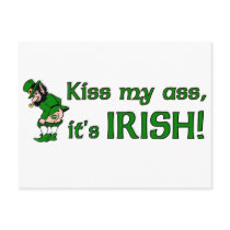 Kiss My Ass It's Irish Post Cards