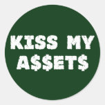 Kiss My Assets Funny Wall Street Stickers