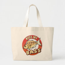 Kiss My Bass Fishing T-shirts Gifts Canvas Bag