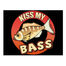 Kiss My Bass Fishing T-shirts Gifts Post Card