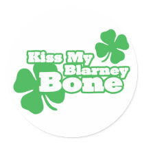 KISS MY BLARNEY BONE ROUND STICKERS
