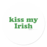 Kiss My Irish - Ireland St Patrick's Day Green Round Sticker