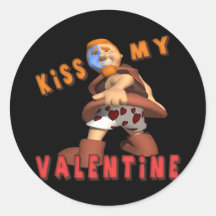 Kiss My Valentine Round Sticker