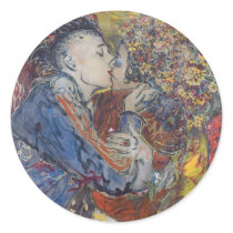 "Kiss" Round Stickers