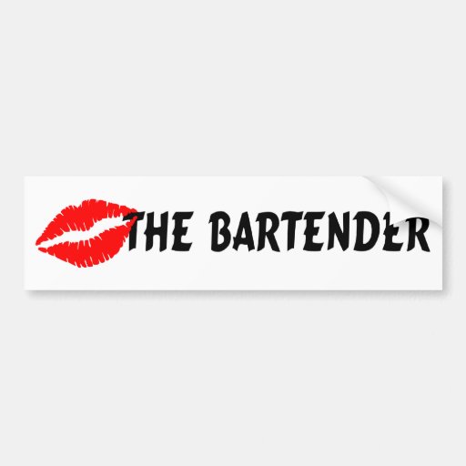 Kiss The Bartender Bumper Sticker