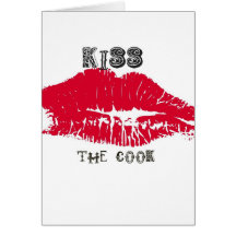 Kiss the Cook- Red Lips Card