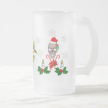 Kiss The Santa Skull Coffee Mugs