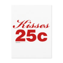 Kisses 25c - Valentines Day Funny Romance anti Post Card