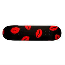 kisses pattern BLACK RED Skateboard Decks