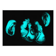 kissing chimps : neon turquoise custom invitations