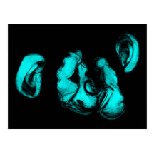 kissing chimps : neon turquoise postcards