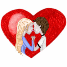 Kissing Couple (in heart) Pin Photo Cut Outs