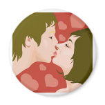 Kissing Couple Refrigerator Magnet