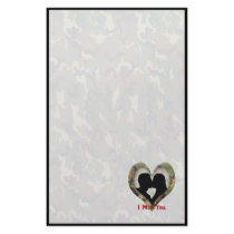Kissing Couple Silhouette "I Miss You"