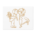 Kissing Couple Sketch Post Cards