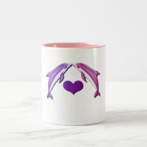 Kissing Dolphins Coffee Mug mugs