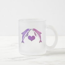 Kissing Dolphins Frosted Mug mugs