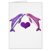 Kissing Dolphins Greeting Card cards