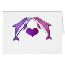 Kissing Dolphins Greeting Card cards