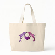 Kissing Dolphins Jumbo Bag bags