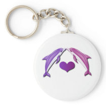 Kissing Dolphins Keychain keychains