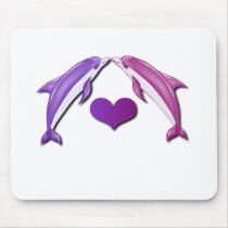 Kissing Dolphins Mouse Pad