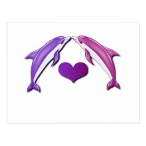 Kissing Dolphins Postcard postcards