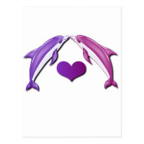 Kissing Dolphins Postcard postcards