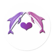 Kissing Dolphins Sticker stickers