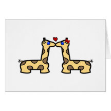 Kissing Giraffes Greeting Card