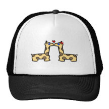Kissing Giraffes Mesh Hats