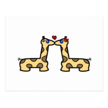 Kissing Giraffes Postcard
