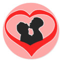 Kissing Heart on Light Rose Background stickers