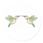 Kissing Hummingbirds Round Sticker