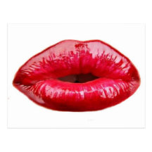 Kissing lips! postcard