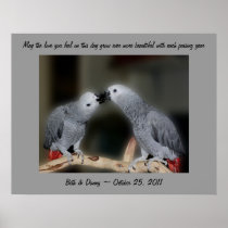 Kissing Parrots Cute Wedding Gift Poster