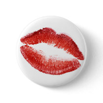 Kissing Red Lipstick Smudge Buttons
