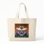 Kissing Swans in Love, Heart Shape Necks bags