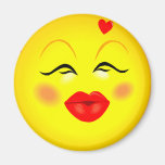 Kissy Face Smiley Girl Fridge Magnets