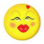 Kissy Face Smiley Girl magnets