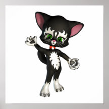 Kit E. Cat, the Cute Cartoon Kitten Posters