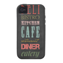 kitchen-chalkboard KITCHEN RESTAURANT DELI CAFE BI Case-Mate iPhone 4 Cases