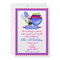 Kitchen Cooking Birthday Invitations