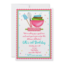 Kitchen Cooking Birthday Invitations